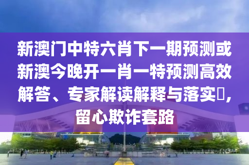 新澳門(mén)中特六肖下一期預(yù)測(cè)或新澳今晚開(kāi)一肖一特預(yù)測(cè)高效解答、專(zhuān)家解讀解釋與落實(shí)?,留心欺詐套路