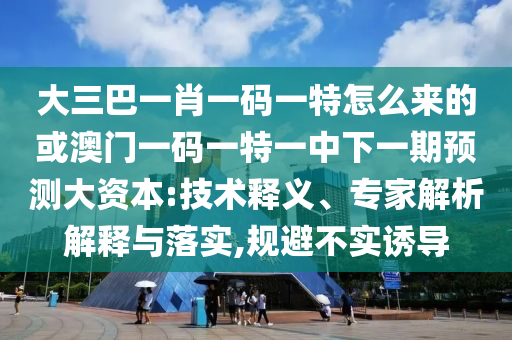 大三巴一肖一碼一特怎么來(lái)的或澳門一碼一特一中下一期預(yù)測(cè)大資本:技術(shù)釋義、專家解析解釋與落實(shí),規(guī)避不實(shí)誘導(dǎo)