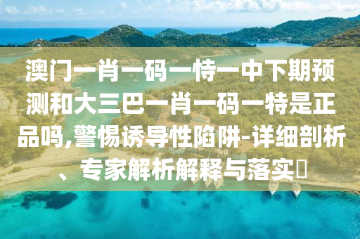 澳門(mén)一肖一碼一恃一中下期預(yù)測(cè)和大三巴一肖一碼一特是正品嗎,警惕誘導(dǎo)性陷阱-詳細(xì)剖析、專(zhuān)家解析解釋與落實(shí)?