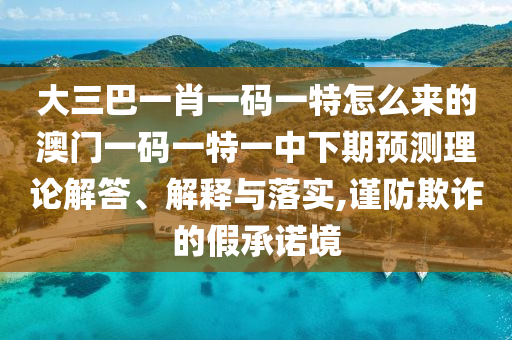 大三巴一肖一碼一特怎么來的澳門一碼一特一中下期預(yù)測理論解答、解釋與落實(shí),謹(jǐn)防欺詐的假承諾境