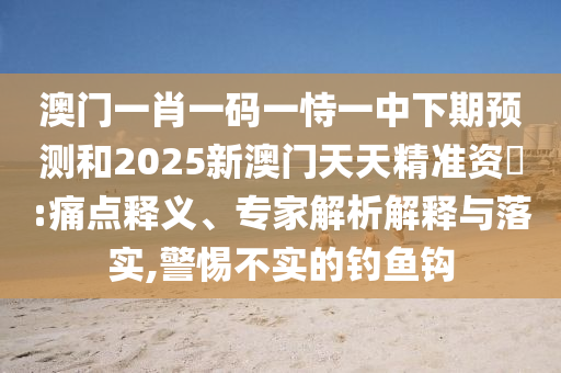 澳門一肖一碼一恃一中下期預(yù)測和2025新澳門天天精準(zhǔn)資枓:痛點(diǎn)釋義、專家解析解釋與落實(shí),警惕不實(shí)的釣魚鉤