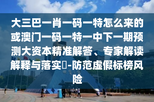 大三巴一肖一碼一特怎么來(lái)的或澳門一碼一特一中下一期預(yù)測(cè)大資本精準(zhǔn)解答、專家解讀解釋與落實(shí)?-防范虛假標(biāo)榜風(fēng)險(xiǎn)